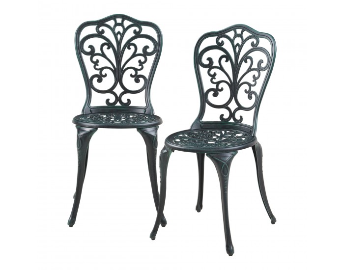 Lupsam Бистро комплект от 3 части, лят алуминий, тъмносив със зелена патина []