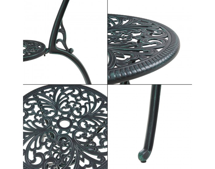 Lupsam Бистро комплект от 3 части, лят алуминий, тъмносив със зелена патина []