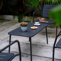 Стоманен комплект градински мебели Andria, 4 части, антрацитно сиво [] - Градина