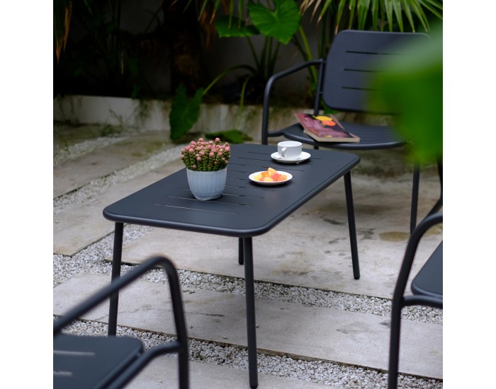 Стоманен комплект градински мебели Andria, 4 части, антрацитно сиво []