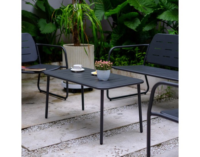 Стоманен комплект градински мебели Andria, 4 части, антрацитно сиво []