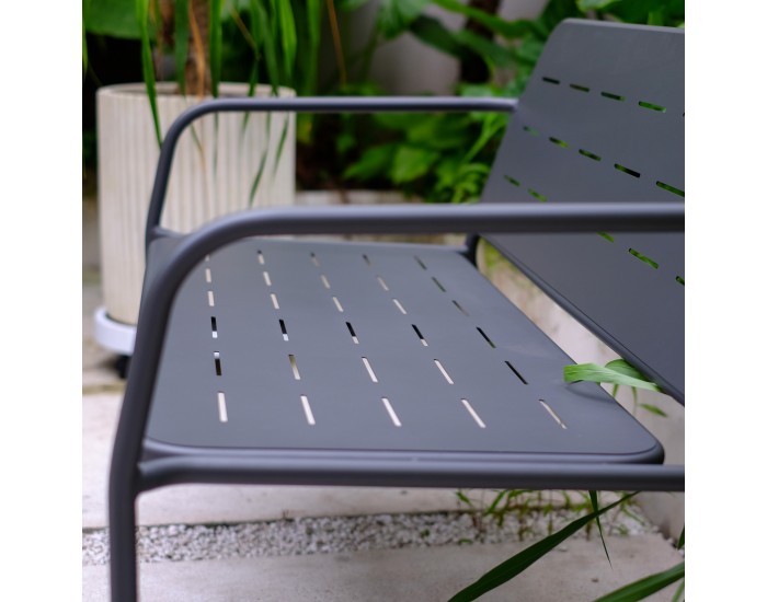 Стоманен комплект градински мебели Andria, 4 части, антрацитно сиво []