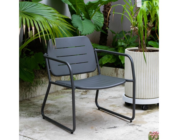 Стоманен комплект градински мебели Andria, 4 части, антрацитно сиво []