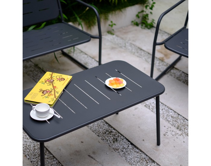 Стоманен комплект градински мебели Andria, 4 части, антрацитно сиво []