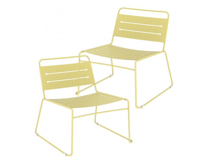 Стоманен комплект градински мебели Andria от 3 части, ванилово жълт []