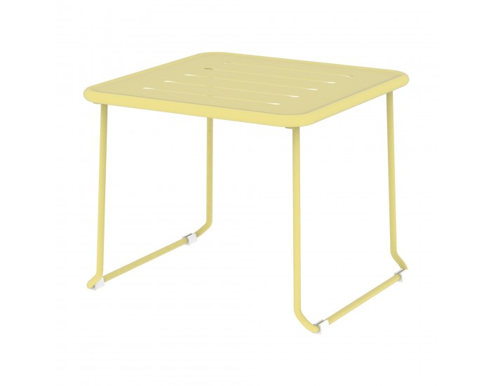 Стоманен комплект градински мебели Andria от 3 части, ванилово жълт []