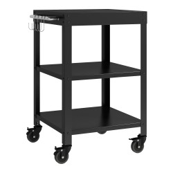 Външна количка за сервиране Bolognano стомана 81x50x50 см черна [] - Кухненски аксесоари