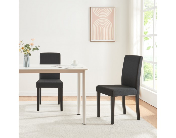 Комплект трапезарни столове Hamburg от 4 бр., черен текстил []