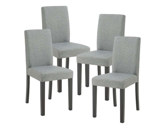 Комплект трапезарни столове Hamburg от 4 бр., текстил, светло сиво []