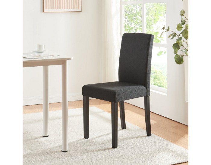 Трапезен стол Hamburg, комплект 2 бр., черен текстил []