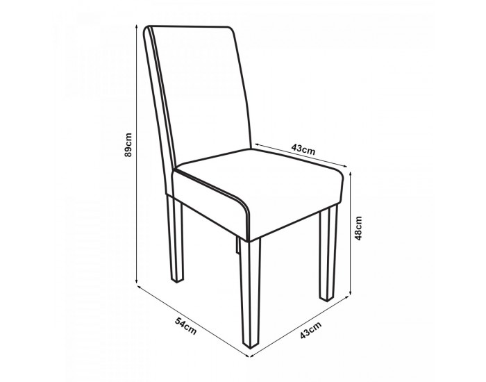 Трапезен стол Hamburg, комплект 2 бр., черен текстил []