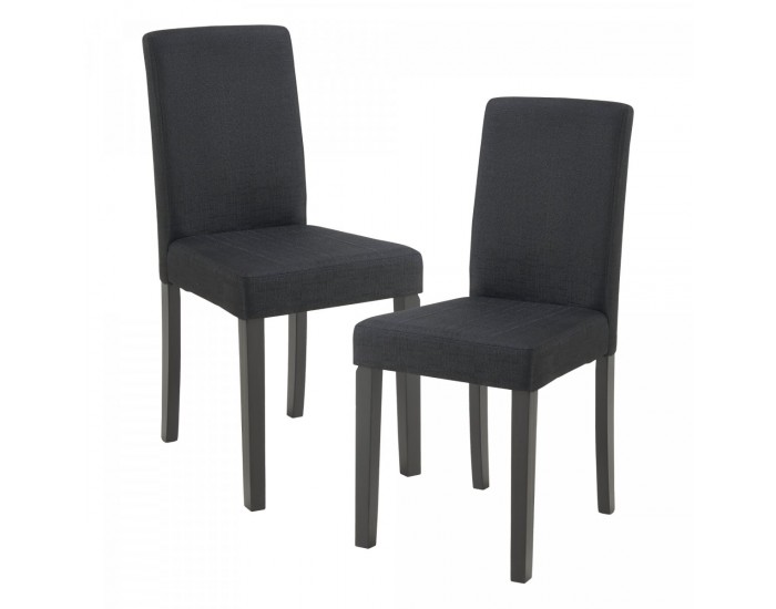 Трапезен стол Hamburg, комплект 2 бр., черен текстил []