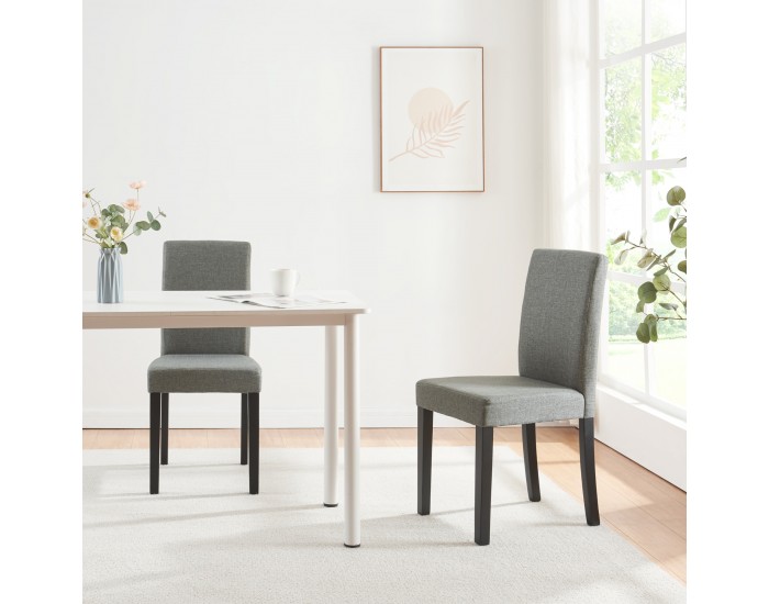 Комплект трапезни столове Hamburg от 6 бр., текстил, светло сиво []