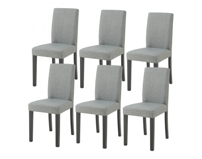 Комплект трапезни столове Hamburg от 6 бр., текстил, светло сиво []