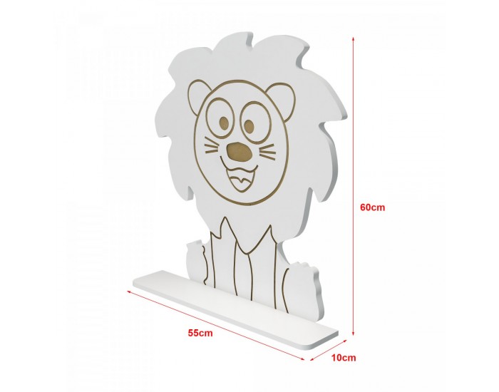 Детски стенен рафт Korsør във формата на лъв []