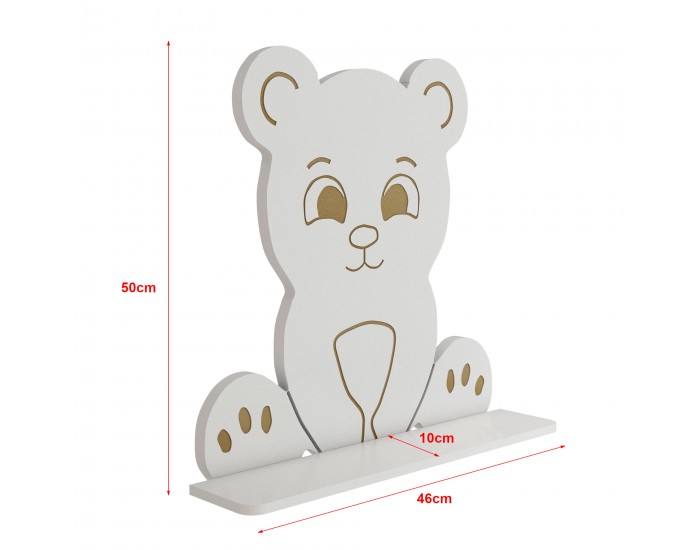 Детски стенен рафт Korsør във формата на мече []