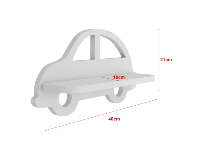 Стенен рафт Skanderborg 21x40x10cm форма на кола []