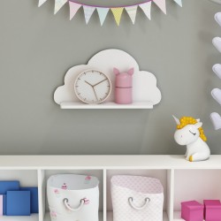Стенен рафт Skanderborg 25x45x10cm форма на облак [] - Дневна
