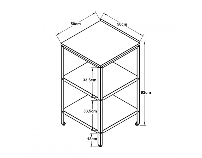 Външен стоящ рафт Bolognano 92x50x50 см тъмно сиво/сребристо []