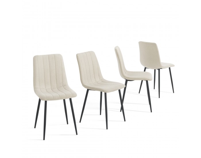 Комплект трапезарни столове Elsern 4 бежови []