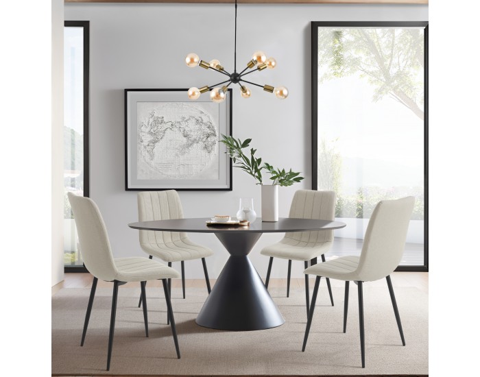 Комплект трапезарни столове Elsern 4 бежови []