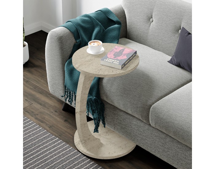 Помощна маса Holeby 56 x Ø 38 cm травертин []