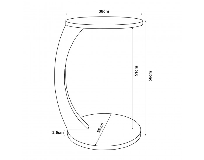 Помощна маса Holeby 56 x Ø 38 cm травертин []
