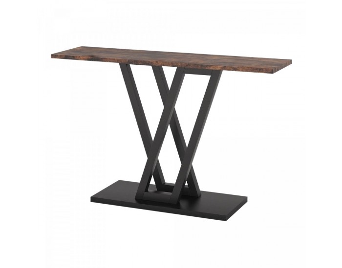 Конзолна маса Seinshung 110x30x80 cm черен/изглед на орех []