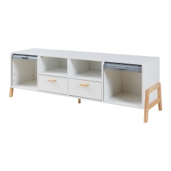ТВ шкаф Kvaefjord 160x40x52 см Бял/Сив [] - Sonata G