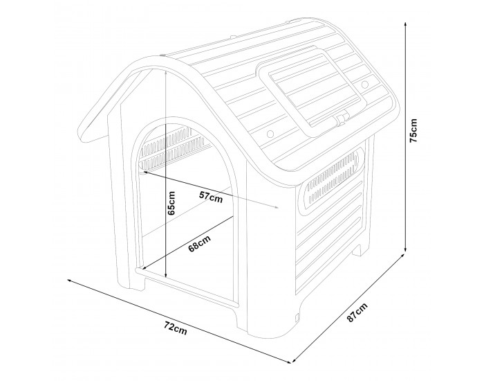 Кучешка колиба Bello 87x72x75 см Бяло/Зелено []