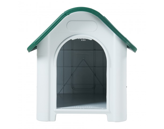 Кучешка колиба Bello 87x72x75 см Бяло/Зелено []