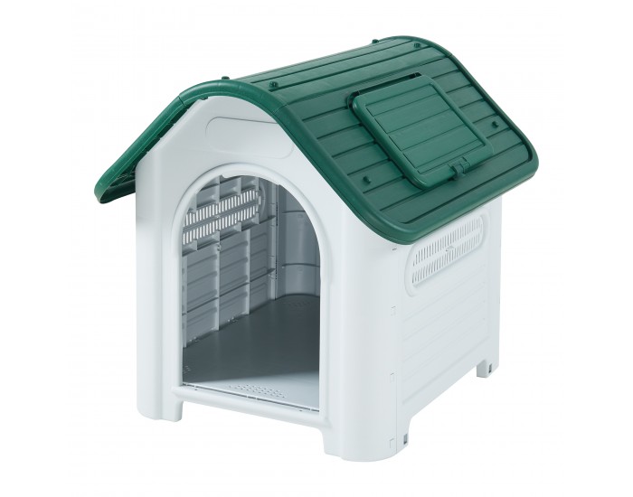 Кучешка колиба Bello 87x72x75 см Бяло/Зелено []