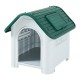 Кучешка колиба Bello 87x72x75 см Бяло/Зелено []