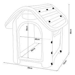 Кучешка колиба Bello 75x59x66 см Бяло/Зелено [] - Домашни любимци