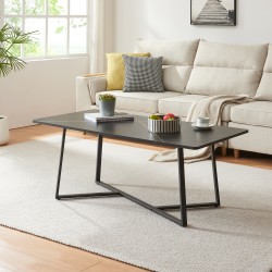 Маса за кафе Riskiften 120x60x48 см мраморна визия, черна [] - Холни маси