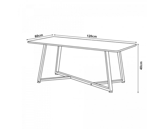 Маса за кафе Riskiften 120x60x48 см мраморна визия, черна []