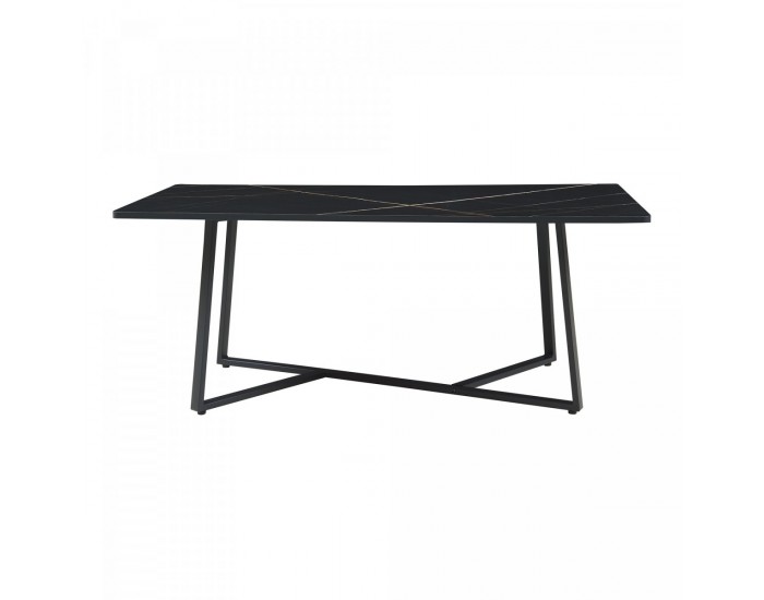 Маса за кафе Riskiften 120x60x48 см мраморна визия, черна []