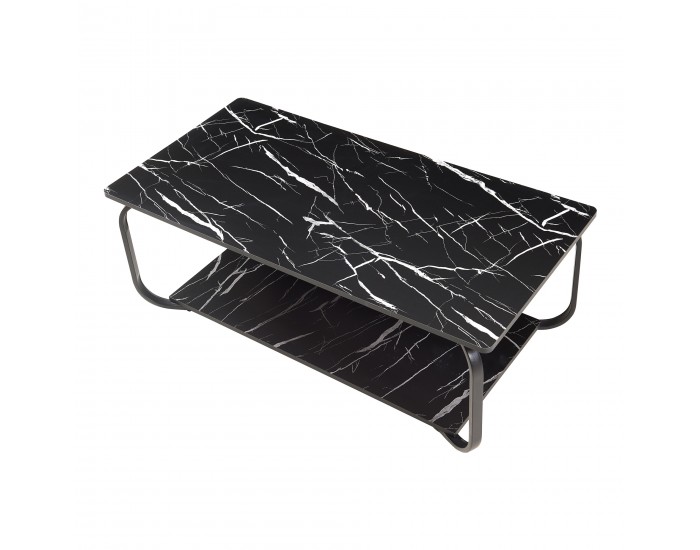 Холна маса Kolta 120x60x43 см мраморна визия, черна []
