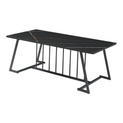 Холна маса Nospoo 120x60x46 см мраморна визия, черна [] - Холни маси