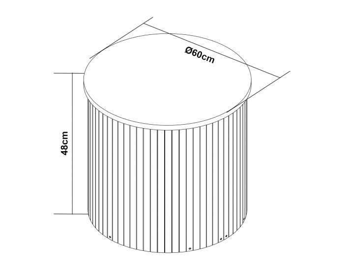 Холна маса Ledepid 48xØ60 см естествен []