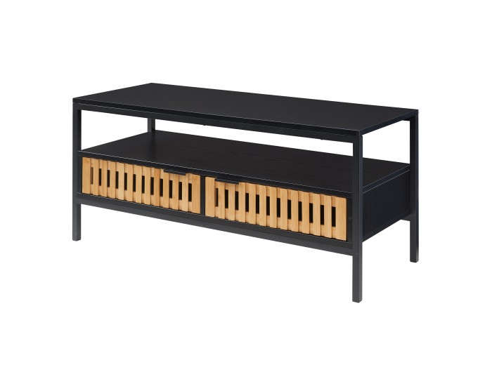 Холна маса Luniehti 100x40x48 см черен/естествен []