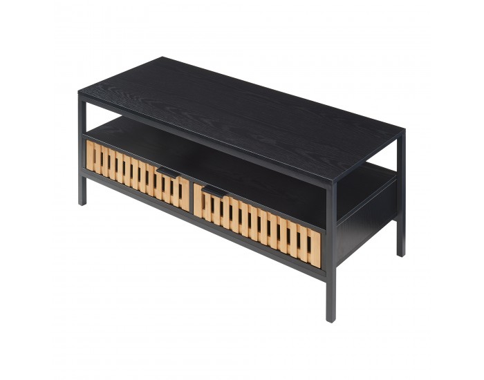 Холна маса Luniehti 100x40x48 см черен/естествен []