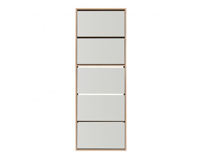 Поставка за обувки Lund с 5 огледални капака във вид на дъб сонома []