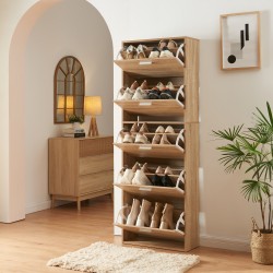 Шкаф за обувки Sykkylven 169x60x24 см с 5 врати дъб сонома [] - Sonata G