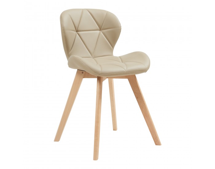 Комплект трапезарни столове Älmhult 4 бр., 78x47x52 см, бежова еко кожа []