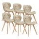 Комплект трапезарни столове Älmhult от 6 бр., 78x47x52 см, бежова еко кожа []