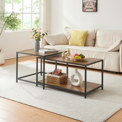 Маса за гнездо Kurghore от 2 части в черен/тъмен дъб [] - Холни маси