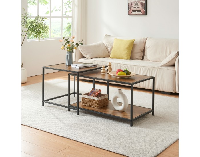 Маса за гнездо Kurghore от 2 части в черен/тъмен дъб []