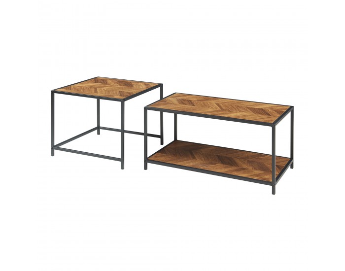 Маса за гнездо Kurghore от 2 части в черен/тъмен дъб []