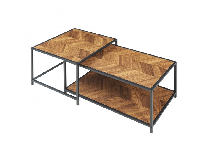 Маса за гнездо Kurghore от 2 части в черен/тъмен дъб []